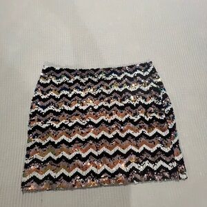 Nasty Gail Collection Sequin Chevron Mini Skirt Size 16